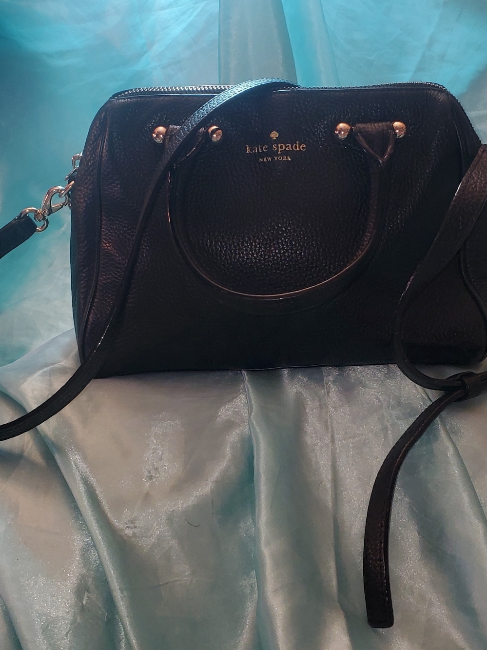 Kate Spade Black Pebbled Leather Crossbody Satchel